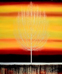 Sunset Silent Grove by Nakisa Seika - Glazed Original Painting on Box Board sized 32x38 inches. Available from Whitewall Galleries